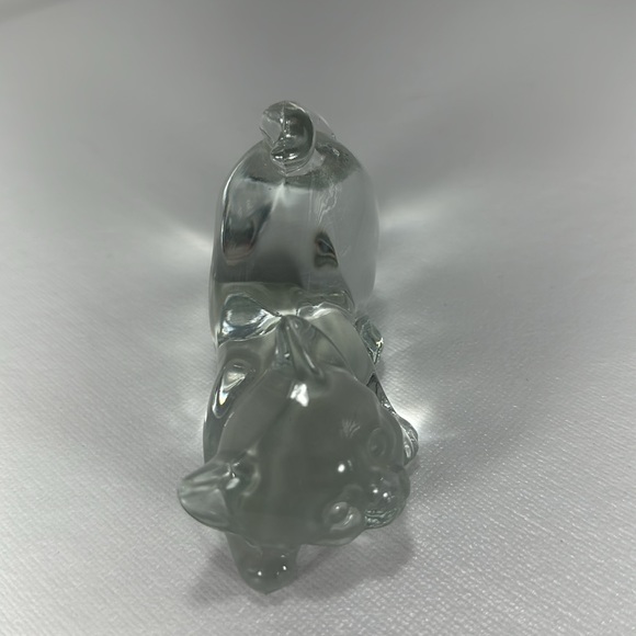 Fenton Art Glass Crystal Short Tail Crouching Cat - Picture 15 of 17